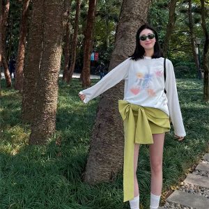 Lightweight Long Sleeve T-Shirt for Women, Hazy Floral Print, Summer Vibes, Sun Protection, Trendy Korean Style Top