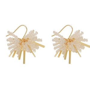 Lightweight No-Piercing Fireworks Ear Clips for Women - Sparkling Mosquito Coil Design for New Year Celebrations