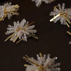 Lightweight No-Piercing Fireworks Ear Clips for Women - Sparkling Mosquito Coil Design for New Year Celebrations