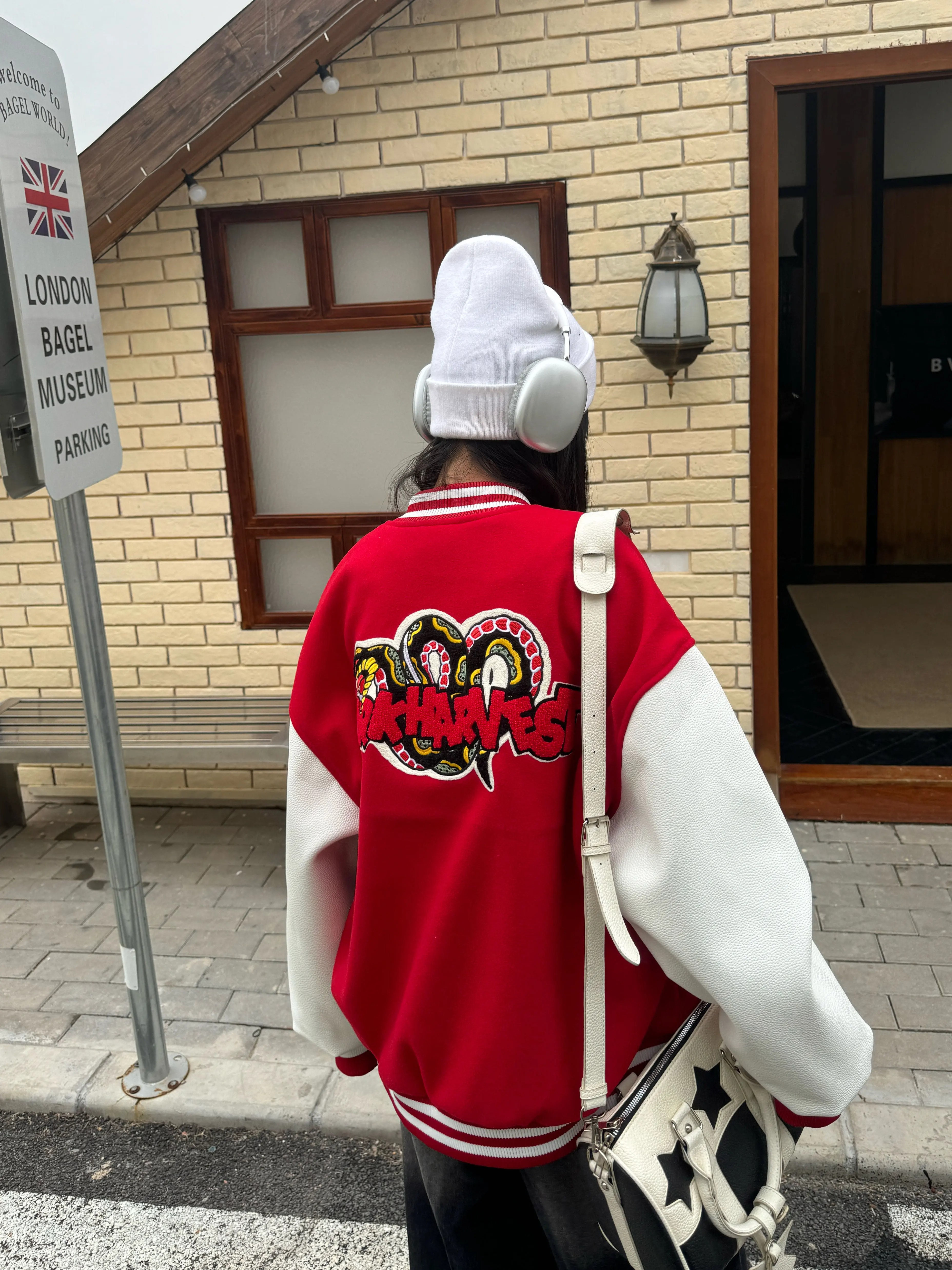 Limited Edition Velvet Embroidered Baseball Jacket for Couples - Loose Fit Red Coat, National Trend Spring Style for Year of the Snake
