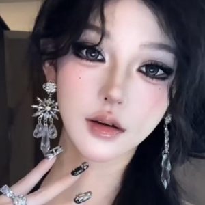 Long Tassel Silver Crystal Flower Dangle Earrings - Water Drop Design, Light Luxury High-End Studs for Women, Elegant Fashion Statement