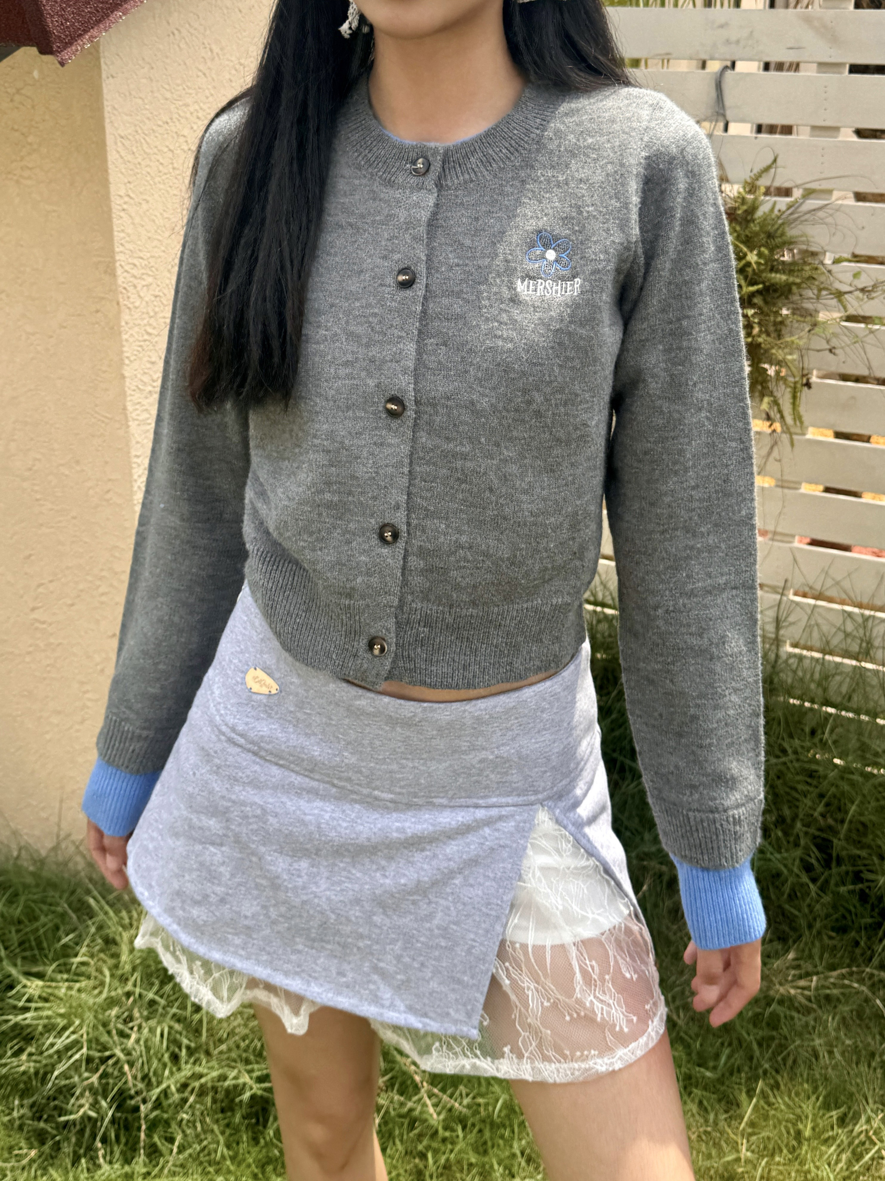 Loose Retro Color-Block Knitted Cardigan Jacket Top for Women - Embroidered Letter Design, Y2K Style, Cool & Trendy Layering Piece