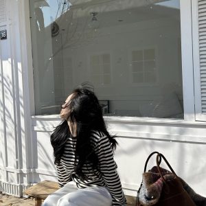 Loose Striped Sweatshirt for Layering | Trendy Matching Expert | Casual 90s Style Top