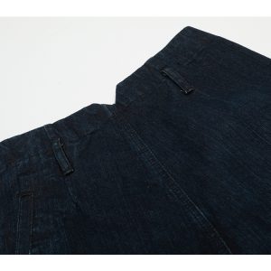 Loose Wide-Leg Jeans with Button Decoration in Raw Fabric - Trendy Y2K Style Machete Pants for Effortless Fashion