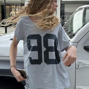 Loose Women's T-shirt with Personalized Digital Print, Round Neck, Casual Short Sleeve, European American Street Style