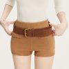 Low-Waist Knitted Women's Shorts - Casual Slimming Hot Pants for Autumn Winter - Versatile Fashion Essential