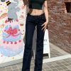 Low-Waist Retro Deep Blue Flared Jeans for Women | Leg-Shaping Style | 90s Vintage Fashion