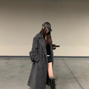 Luxury Eco-Friendly Faux Fur Long Wool Coat for Women - Stylish Outerwear for Spring & Winter, Chic Upper East Side Fashion