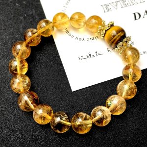 Luxury Tiger's Eye Bead Bracelet, Exquisite Natural Crystal Jewelry, Large Round Beads, Elegant Women's Gift, Unique Fashion Accessory
