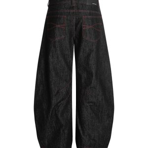 Men's 3D Scratch Red Line Design Summer Curved Blade Jeans - Thin Fit American Style, Casual Streetwear Fashion