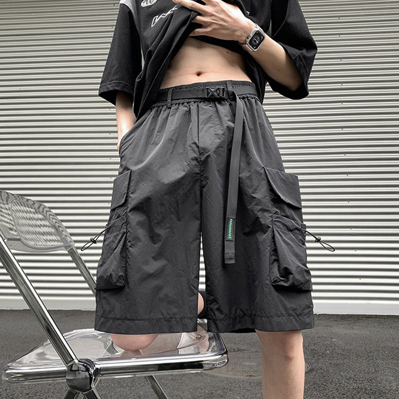 Men's American Style Multi-Pocket Cargo Shorts, Summer Trendy Loose Straight-Leg Sports Casual Five-Point Shorts