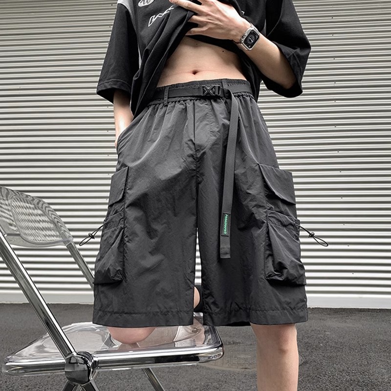 Men's American Style Multi-Pocket Cargo Shorts, Summer Trendy Loose Straight-Leg Sports Casual Five-Point Shorts
