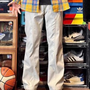 Men's American-Style Thin Waterproof Quick-Dry Cargo Pants, Diagonal Cut Casual Outdoor Straight-Leg Summer Trousers