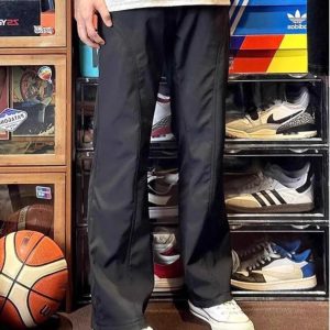 Men's American-Style Thin Waterproof Quick-Dry Cargo Pants, Diagonal Cut Casual Outdoor Straight-Leg Summer Trousers