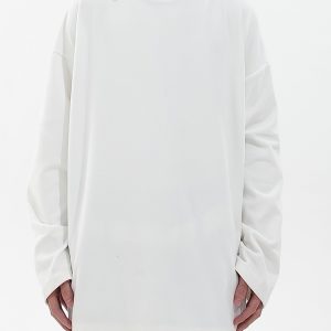 Men's Black Turtleneck Long Sleeve Sweatshirt - Oversized Casual Top for Spring & Autumn, Versatile Everyday Wear