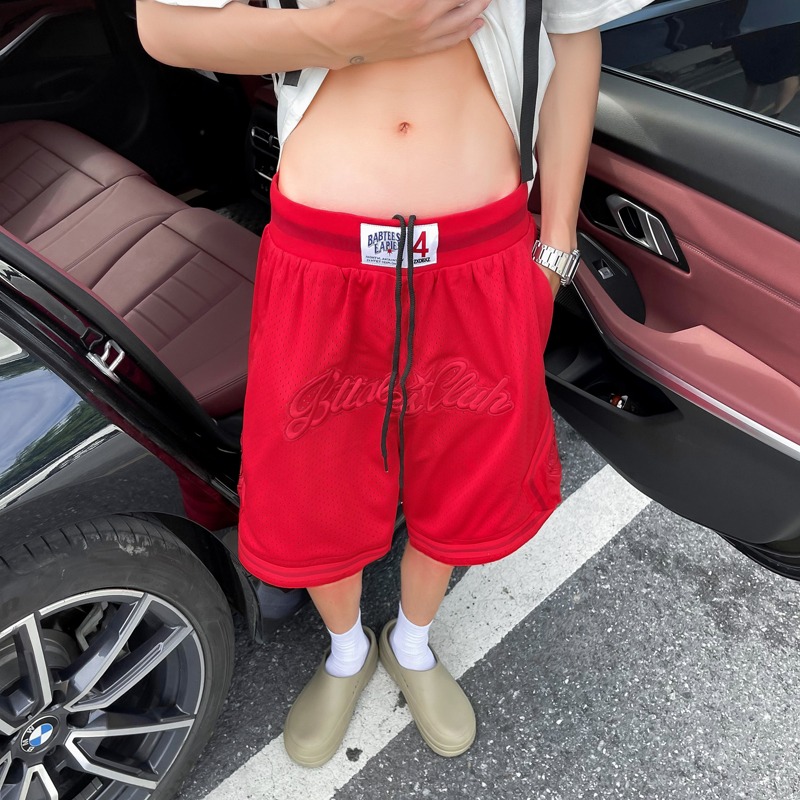 Men's Casual Basketball Shorts - Trendy Embroidered 5-Point Loose Fit Breathable Summer Shorts for Versatile Style