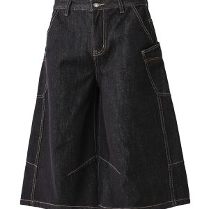 Men's Cowboy Loose Wide-Leg 7/10 Pants with Side Pockets - Summer 2025 Fashion, Relaxed Fit Five-Point Style