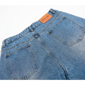 Men's Denim Shorts - Trendy Retro Summer Seven-Point Pants with Lightning Natural Cat Whiskers - 2025 American Style Fashion
