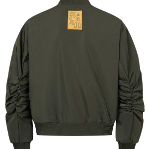 Men's Double Zipper MA1 Flight Jacket - American Clean Fit Bomber Style, Casual Outerwear for Modern Fashion