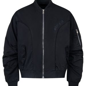 Men's Double Zipper MA1 Flight Jacket - American Clean Fit Bomber Style, Casual Outerwear for Modern Fashion