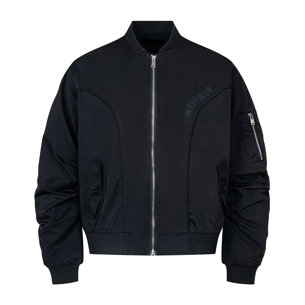 Men's Double Zipper MA1 Flight Jacket - American Clean Fit Bomber Style, Casual Outerwear for Modern Fashion
