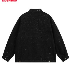 Men's Heavy Industry Sequin Denim Jacket - Trendy Autumn Streetwear, American Style, Casual Fashion for 90s Inspired Looks