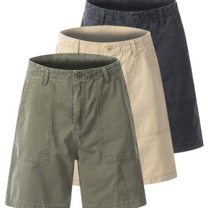 Men's Japanese Casual Wide-Leg Work Shorts - Trendy Loose Fit Mid-Length Five-Point Summer Style