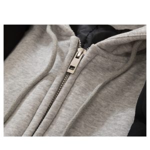 Men's Mid-Length Hooded Windbreaker Coat - Trendy Korean Style Faux Two-Piece Over-Knee Jacket for Autumn Winter Fashion