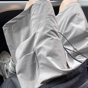 Men's Quick-Dry Cargo Shorts - American Style Loose Gray Summer Beach Shorts, Casual Tactical Five-Point Sports Shorts