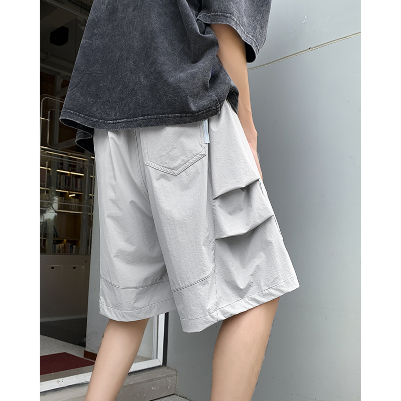 Men's Quick-Dry Cargo Shorts - American Style Loose Gray Summer Beach Shorts, Casual Tactical Five-Point Sports Shorts