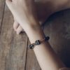 Men's Retro Ebony Bead Circle Bracelet - Trendy Niche Design for Couples, Unique Fashion Accessory