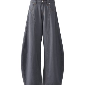 Men's Simple Versatile Wide-Leg Jeans - Trendy Curved Blade Pants for Summer 2025, Casual Y2K Style Denim