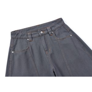 Men's Simple Versatile Wide-Leg Jeans - Trendy Curved Blade Pants for Summer 2025, Casual Y2K Style Denim