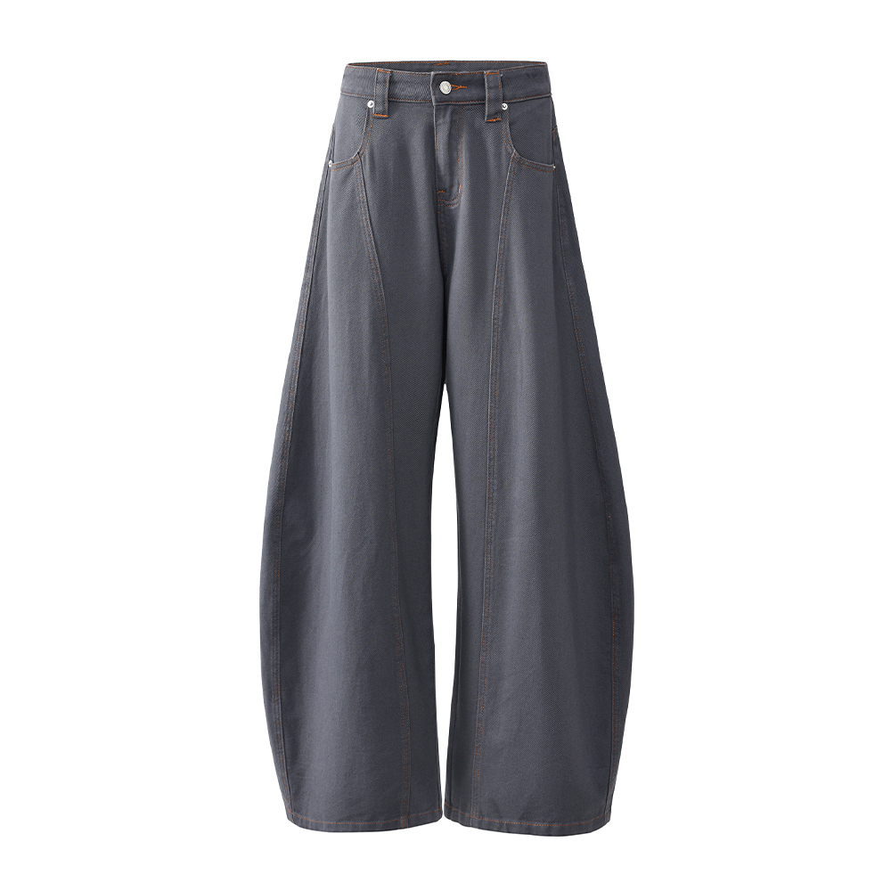Men's Simple Versatile Wide-Leg Jeans - Trendy Curved Blade Pants for Summer 2025, Casual Y2K Style Denim