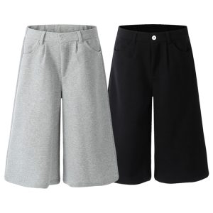 Men's Summer Knitted Shorts - Loose Straight Fit, Casual Seven-Point Style, American Fashion 2025
