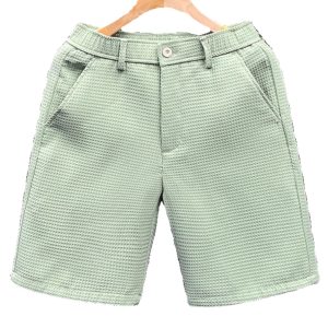 Men's Summer Waffle Shorts, Slim-Fit Casual Five-Point Pants, Versatile Solid Color Straight-Leg Mid-Length Shorts