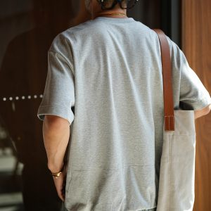Men's Trendy Letter Print Drawstring Short Sleeve T-shirt - Summer Versatile Half Sleeve Top for Casual Style