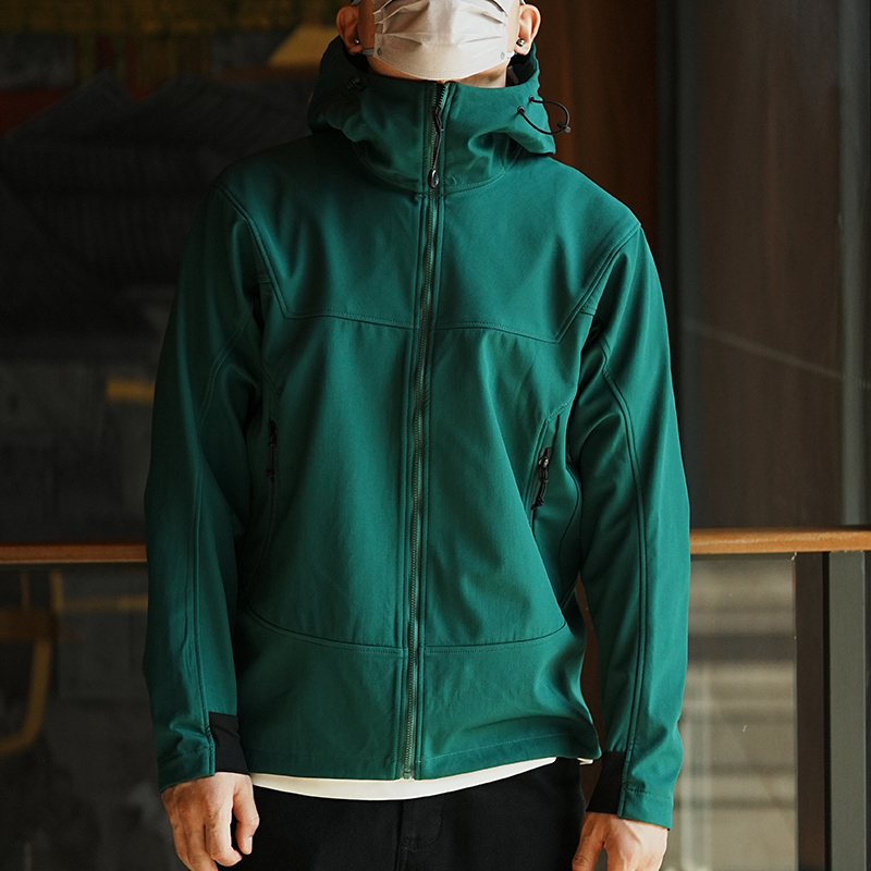 Men's Women's Unisex Waterproof Windproof Soft Shell Jacket with Hood, 3D Cut, Urban Outdoor Climbing Functional Wear