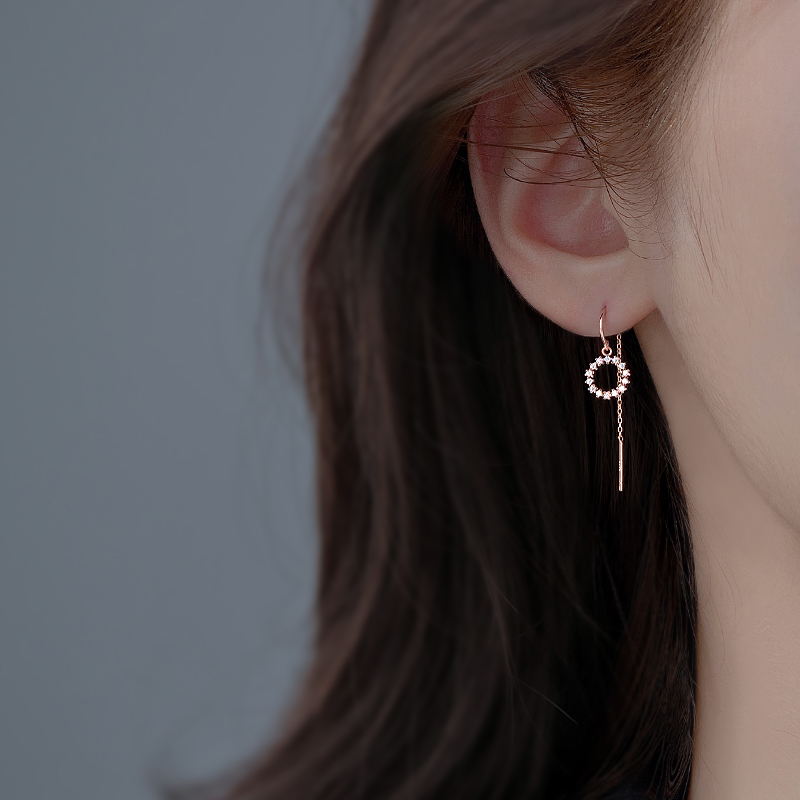 Mid-Length Circle Tassel Earrings for Women - Unique Parisian Style Statement Jewelry