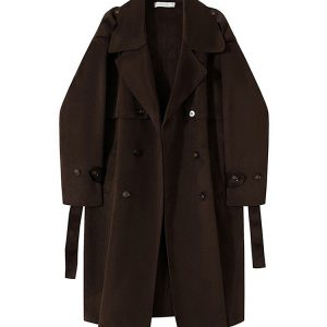 Mid-Length Double-Sided Woolen Coat for Men - Korean Style Winter Trench Coat in Red - High-End Fashion Outerwear