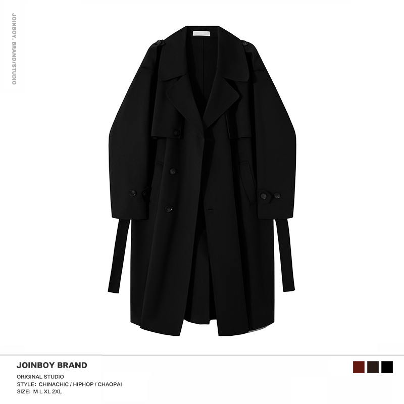 Mid-Length Double-Sided Woolen Coat for Men - Korean Style Winter Trench Coat in Red - High-End Fashion Outerwear