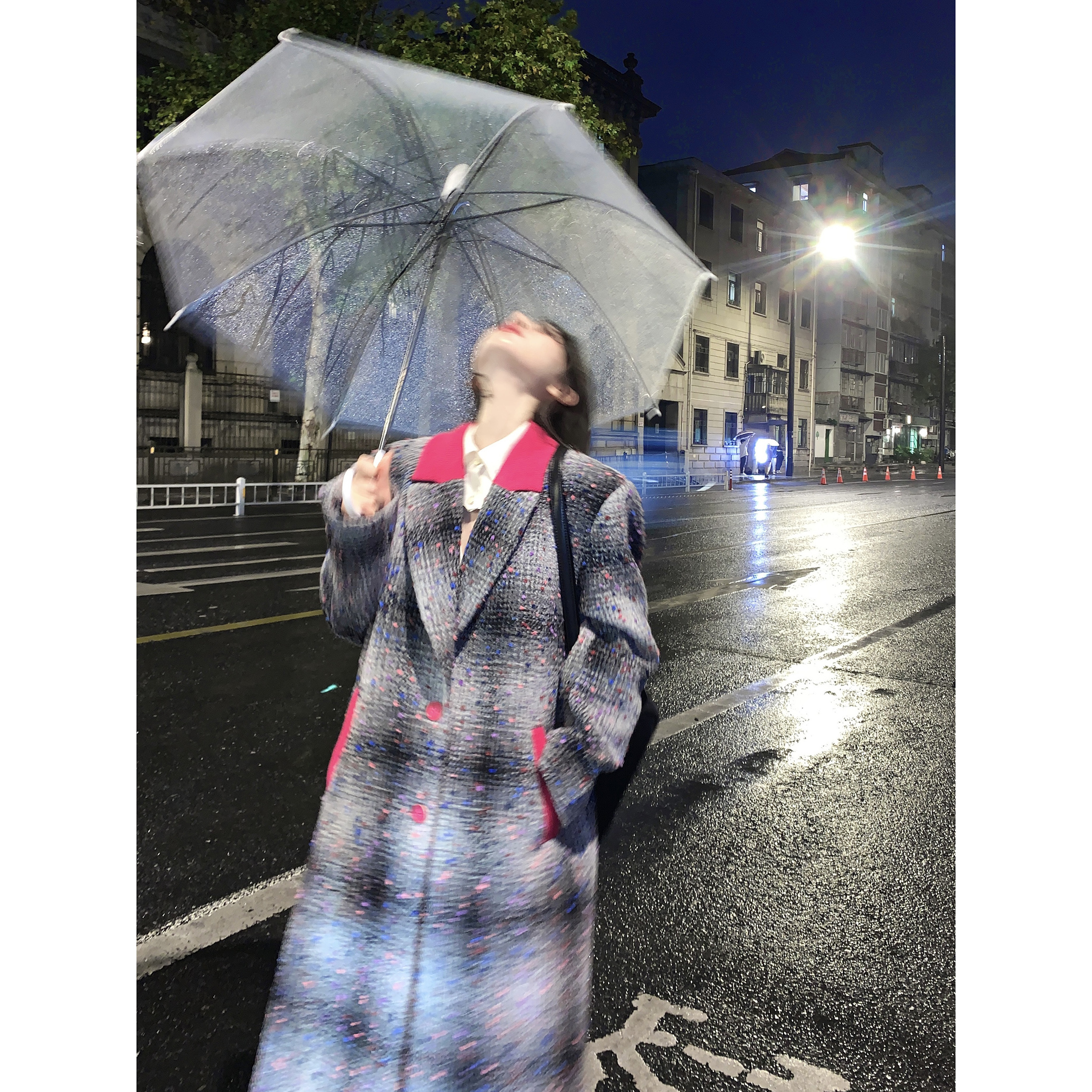 Mid-Length Quilted Woolen Coat for Women - Retro Fengshen Plaid Design, Thick Warm Outerwear, Ideal for 90s and Y2K Styles