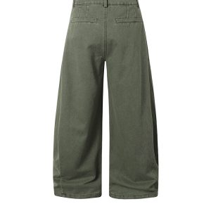 Military Green Cargo Pants for Men - American Straight Loose Ulzzang Trendy Wide-Leg Casual Trousers for Y2K and Streetwear Style