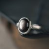 Minimalist Adjustable 925 Silver Ring for Men and Women - Natural Silver曜石 Design, Unique Unisex Fashion Jewelry