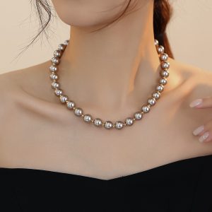 Minimalist Artificial Pearl Necklace and Earring Set for Women - Versatile High-End Clavicle Chain Accessories
