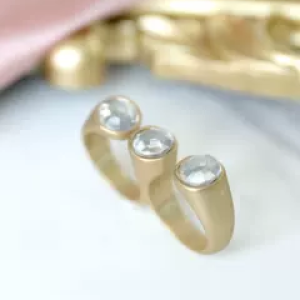 Minimalist Double-Finger Ring with Diamond Inlay - European and American Punk Jewelry for Women's Fashion