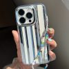 Minimalist Full Coverage Phone Case for iPhone 15 Pro Max - Greenland Summer Stripe Design, Trendy Niche Style
