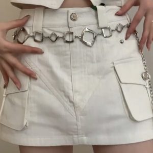 Minimalist Geometric Waist Chain for Women - Versatile Belt Accessory for JK Skirts, Shirt Dresses, Low-Waist Pants, INS Trend