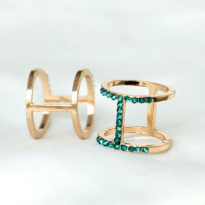 Minimalist Gold-Plated Diamond-Inlaid Hollow Ring Set - Versatile Tail Ring Accessories for Chic Fashion