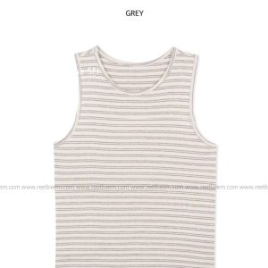 Minimalist Korean-Style Striped Slim-Fit Round-Neck Tank Top - Versatile Summer Essential for College Fashion